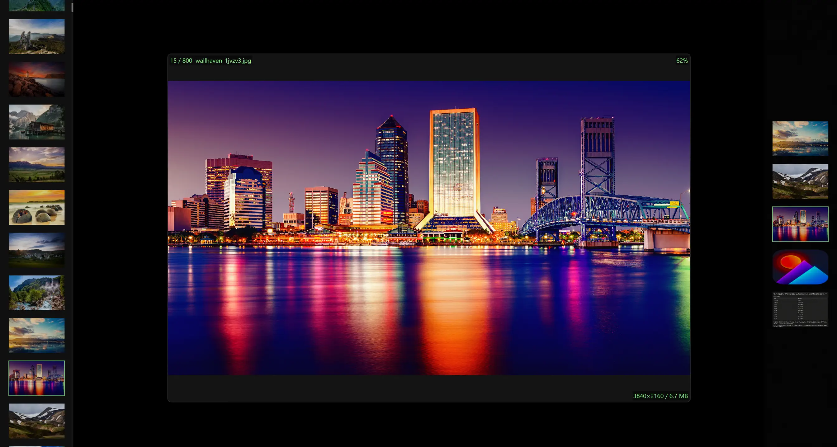 QuickImageViewer main interface showing an image with thumbnail strips and info overlays on Windows 11
